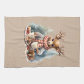 Linge De Cuisine Illustration chevreuil de la cuisine de Noël rusti (Horizontal)