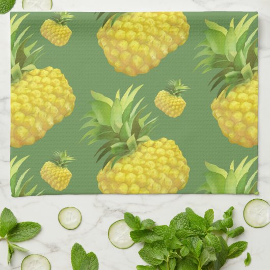 Linge De Cuisine Illustration d'ananas (Plié)