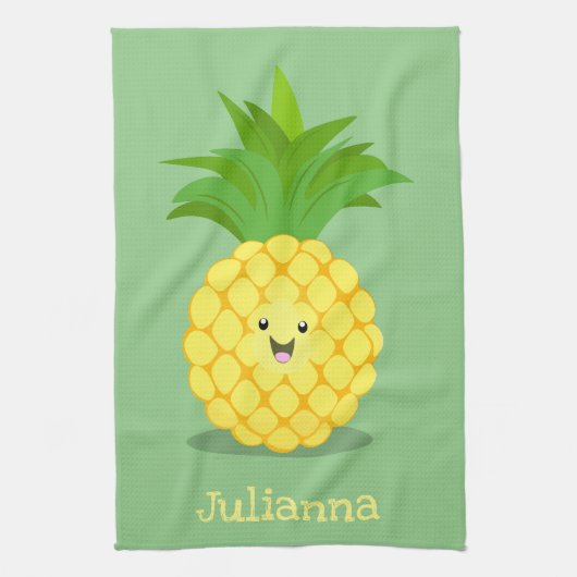 Linge De Cuisine Illustration d'ananas mignon (Vertical)