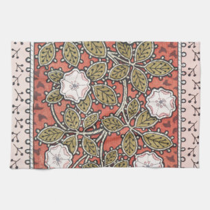 Linge De Cuisine Illustration d'art de rose sauvage Fleur Vintage