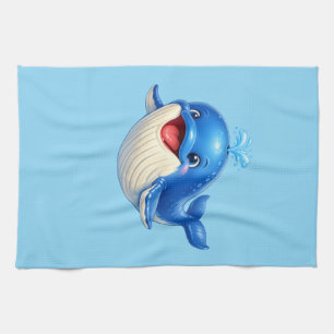 Linge De Cuisine Illustration de baleine mignonne aux grands yeux A