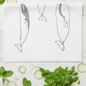 Linge De Cuisine Illustration de baleines (schéma) (Plié)