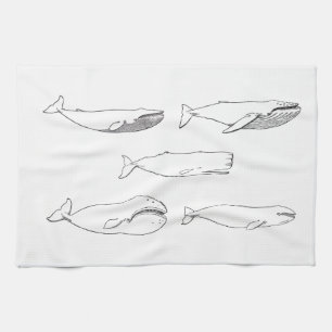 Linge De Cuisine Illustration de baleines (schéma)