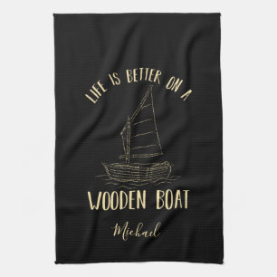 Linge De Cuisine Illustration de bateau de fête sur la plage person