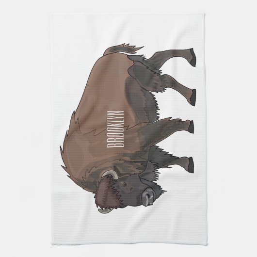 Linge De Cuisine Illustration de bison (Vertical)