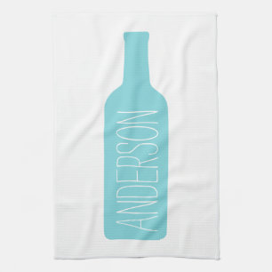 Linge De Cuisine Illustration de bouteille de vin - Nom blanc moder