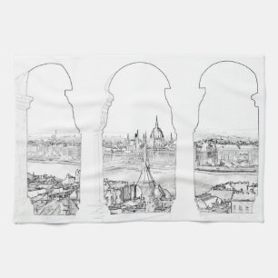 Linge De Cuisine Illustration de Budapest et parlement hongrois