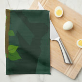 Linge De Cuisine Illustration de caméléon vert mignon Reptile tropi (Quart Plié)
