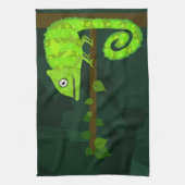 Linge De Cuisine Illustration de caméléon vert mignon Reptile tropi (Vertical)