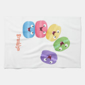 Linge De Cuisine Illustration de caricature de macarons marrant mig (Horizontal)