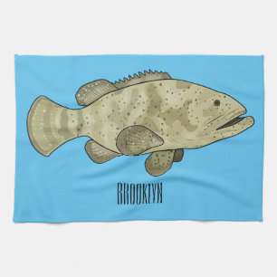 Linge De Cuisine illustration de cartoon de poisson groupeur
