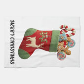 Linge De Cuisine Illustration de chaussette de Noël en peluche (Horizontal)