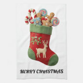 Linge De Cuisine Illustration de chaussette de Noël en peluche (Vertical)