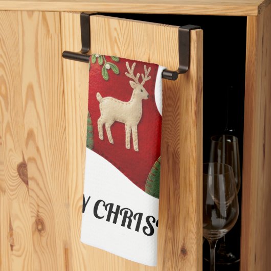 Linge De Cuisine Illustration de chaussette de Noël en peluche (Pliage en tiers)
