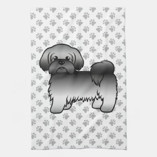 Linge De Cuisine Illustration de chien de dessin animé mignon Shih 
