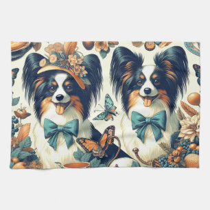Linge De Cuisine Illustration de chien de papillon mignonne