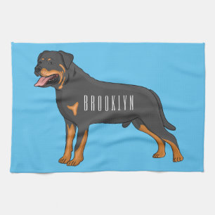 Linge De Cuisine Illustration de chien Rottweiler