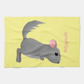 Linge De Cuisine Illustration de chinchilla gris mignon (Horizontal)