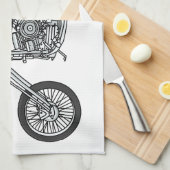 Linge De Cuisine Illustration de Chopper Motorcycle 1950 (Quart Plié)