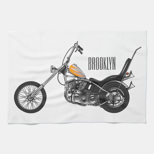 Linge De Cuisine Illustration de Chopper Motorcycle 1950 (Horizontal)