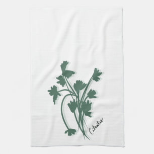 Linge De Cuisine Illustration de coriandre du jardin d'herbes de co
