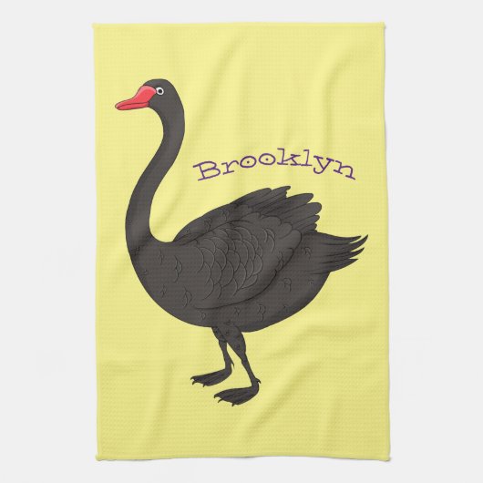 Linge De Cuisine Illustration de cygne noir (Vertical)