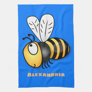 Linge De Cuisine Illustration de dessin animé d'abeilles joyeux