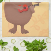 Linge De Cuisine Illustration de dessin animé de capybara ukulele (Plié)