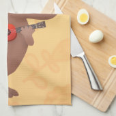 Linge De Cuisine Illustration de dessin animé de capybara ukulele (Quart Plié)