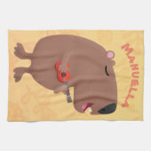 Linge De Cuisine Illustration de dessin animé de capybara ukulele (Horizontal)