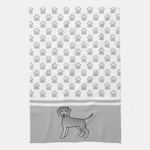 Linge De Cuisine Illustration de dessin animé de chien Weimaraner &