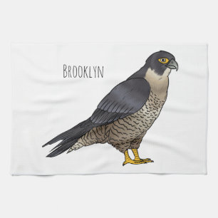 Linge De Cuisine Illustration de dessin animé d'oiseau faucon pèler