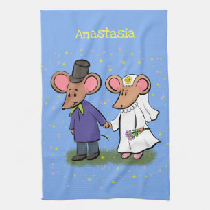 Linge De Cuisine Illustration de dessin animé d'un couple de souris