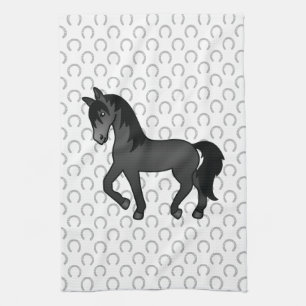 Linge De Cuisine Illustration de dessin animé mignon de cheval trot