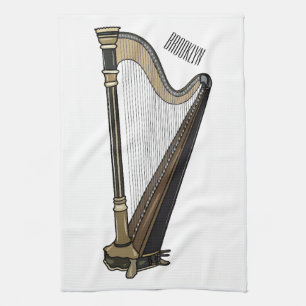 Linge De Cuisine Illustration de dessin animé sur la harpe