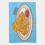 Linge De Cuisine Illustration de dessin animé sur le poulet frit (Vertical)