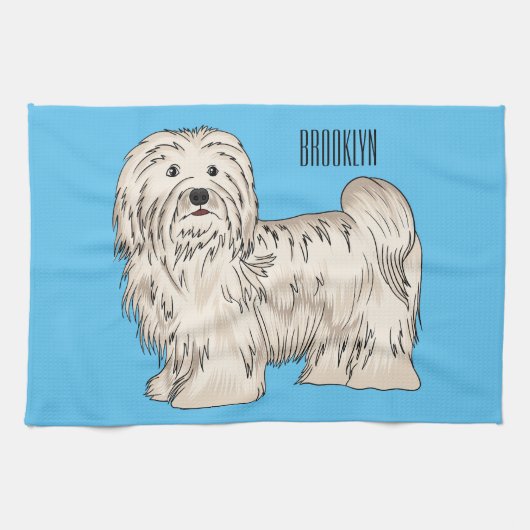 Linge De Cuisine Illustration de dessin de chien de Havan (Horizontal)