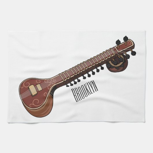 Linge De Cuisine Illustration de dessin de Sitar (Horizontal)