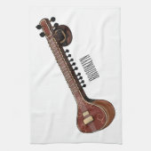 Linge De Cuisine Illustration de dessin de Sitar (Vertical)