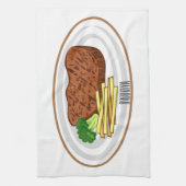 Linge De Cuisine Illustration de dessin de steak (Vertical)