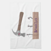 Linge De Cuisine Illustration de dessin mignon, marteau et ongles (Vertical)