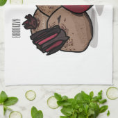 Linge De Cuisine Illustration de dessin sur la betterave (Plié)