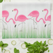 Linge De Cuisine Illustration de Flamants roses roses mignons (Plié)
