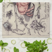 Linge De Cuisine Illustration de fleur d'insecte botanique de crabe (Plié)