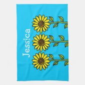 Linge De Cuisine Illustration de fleurs de soleil mignonnes Nom per (Vertical)