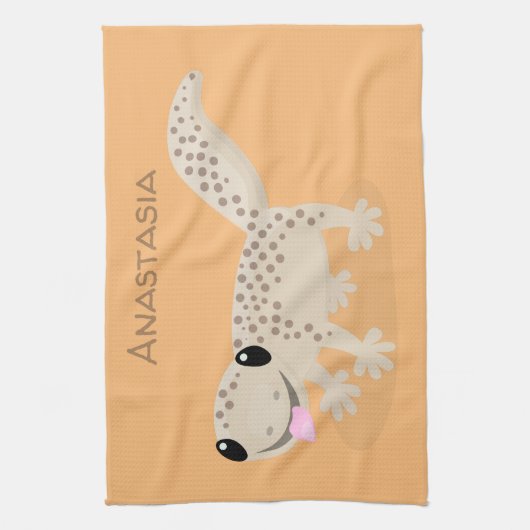 Linge De Cuisine Illustration de gecko tan tan mignon (Vertical)