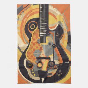 Linge De Cuisine Illustration de guitare rétro