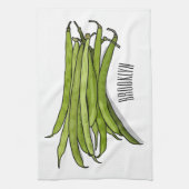 Linge De Cuisine Illustration de haricots verts (Vertical)