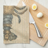 Linge De Cuisine Illustration de homard, fruits de mer du Maine (Quart Plié)