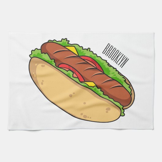 Linge De Cuisine Illustration de Hot dog (Horizontal)